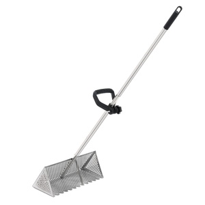 Rastrillo de playa resistente de acero inoxidable de grado industrial 52 "16" cesta arena <span class=keywords><strong>pulgas</strong></span> y colector de conchas marinas mango ergonómico - Product Image 4