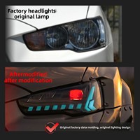 Nouvel ensemble de phares Mitsubishi Lancer RGB style EVO, projecteur laser LED, feux de jour, clignotants séquentiels, 12V