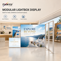 Stand d'exposition modulaire rétroéclairé TIANYU, boîte à lumière LED, panneau en tissu aluminium, affichage graphique sans cadre