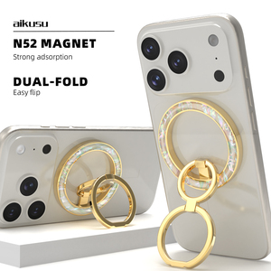 Soporte de Anillo para Teléfono Móvil Plegable Doble Dorado - Product Image 3