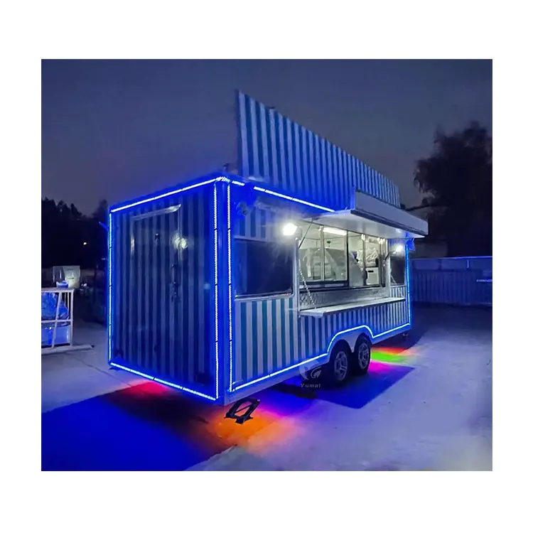 Hot Selling Coffee Taco Fast Food Truck Kiosk Juice Hot Dog Food Trailer Fully Equipped With Fully Kitchen Equipment