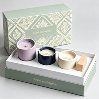 Coffret cadeau de bougies en carton de luxe personnalisé de haute qualité, 4 bougies parfumées, emballage de coffret cadeau de bougies