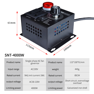 <span class=keywords><strong>Régulateur</strong></span> <span class=keywords><strong>de</strong></span> tension SCR AC 4000W, contrôleur <span class=keywords><strong>de</strong></span> <span class=keywords><strong>vitesse</strong></span> du ventilateur et du moteur, régulation <span class=keywords><strong>de</strong></span> température 110V 220V - Product Image 3