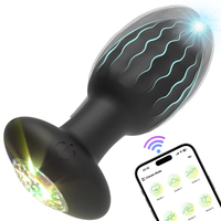 APP-gesteuerter Rotations-Analplug für Männer und Frauen, Wackelnder Anal-Vibrator, Gay-Analplug mit LED, Erotikspielzeug für Paare