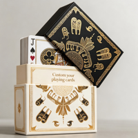 Cartes de poker en papier de qualité supérieure personnalisées avec boîte rigide à couvercle et fond |   Jeu de cartes familial avec dorure à chaud et logo