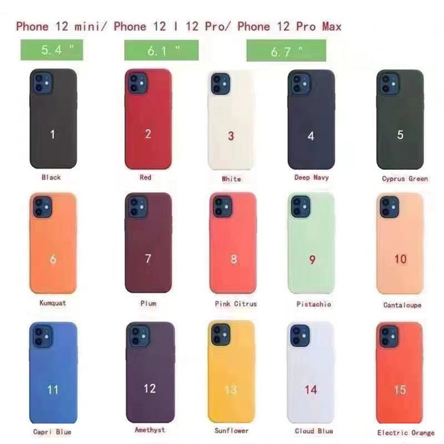 Silicone Cover for iPhone 12 Pro Max Case Factory Wholesale for iPhone 12 Pro Case for iPhone 12 Mini Case 13 14 15 16 17