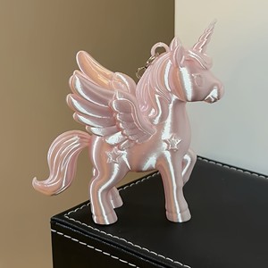 3D Printed Pink <b>Unicorn</b> Keychain Plastic Lightweight Car Key Accessory Girly Style Decor <b>Gift</b> - Product Image 3