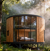 Pergola Cylindrique Extérieure Villa Préfabriquée Conteneurisée Structure en Acier Léger Modulaire Conception Circulaire Atelier Utilisation Centre Commercial
