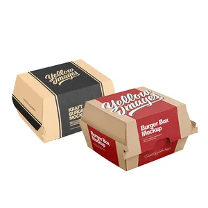 सस्ती कीमत थोक बर्गर ओपन पेपर बॉक्स कस्टम फ्रेंच फ्राई कॉर्नडॉग वेरपैकुंग हैमबर्गर बॉक्स डिजाइन खाद्य पैकेजिंग बॉक्स