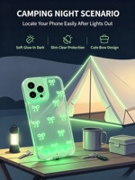 Coque de téléphone LED pour filles avec nœud, flash activé par le son pour les appels. Logo personnalisé disponible, qualité supérieure, compatible avec iPhone 15/16/17 Pro Max.