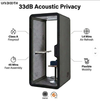 Cabina Acústica Ergonómica para Llamadas Telefónicas de Oficina, Ahorra Espacio, Insonorizada, OEM ODM, Ignífuga, Privacidad Acústica, Instalación Rápida en 30 Minutos