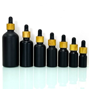 Luxury 50ml 100ml Face Care Serum Essential Oil Matte Black Frosting Glass Dropper Bottle with Screen Printed Paper Gift <b>Box</b> - Product Image 6