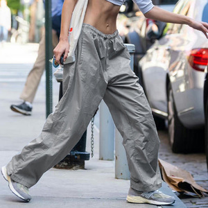 <span class=keywords><strong>Pantaloni</strong></span> Cargo da donna <span class=keywords><strong>con</strong></span> paracadute in Nylon di colore personalizzato di tendenza <span class=keywords><strong>con</strong></span> tasca laterale grigia - Product Image 3