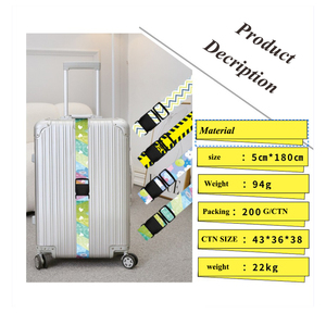 <span class=keywords><strong>Sangle</strong></span> de <span class=keywords><strong>valise</strong></span> en polyester écologique réglable avec logo imprimé en soie personnalisé, 5*180 cm, avec boucle de verrouillage <span class=keywords><strong>TSA</strong></span> - Product Image 6