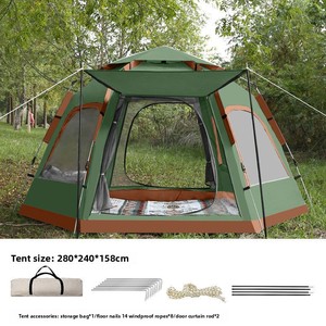 Tenda da Campeggio Esagonale Automatica per 5-8 Persone, Grande, Bianca, Portatile, Montaggio Rapido, per Esterni, con Tessuto Oxford, <span class=keywords><strong>Set</strong></span> Completo - Product Image 3