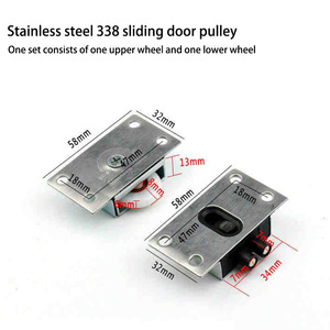 Roulettes de porte coulissante en acier inoxydable 338 pour rails de placard et armoire, anti-rouille, design minimaliste - Product Image 4
