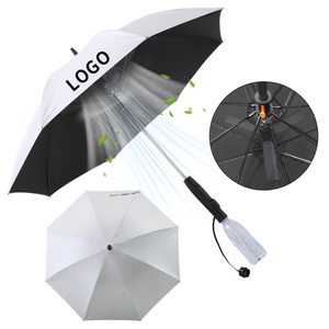 Hot Selling Fan <b>Umbrella</b> with Water Sprayer Wholesale Cool High Quality with Uv Protect Coating <b>Umbrella</b> with Fan - Product Image 1