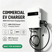 Chargeur mural rapide industriel 20 à 40 kW 380 V IP54 avec écran tactile 4,3 pouces, 4G, WiFi, Ethernet, paiement par application, OCPP, CE pour l'Asie du Sud-Est
