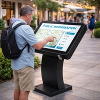 Señalización Digital Inteligente para Exteriores, Kiosco Interactivo con Pantalla Táctil, Pantalla Impermeable IP65, 2500Nit, Legible Bajo la Luz Solar, Tótem LCD para Exteriores