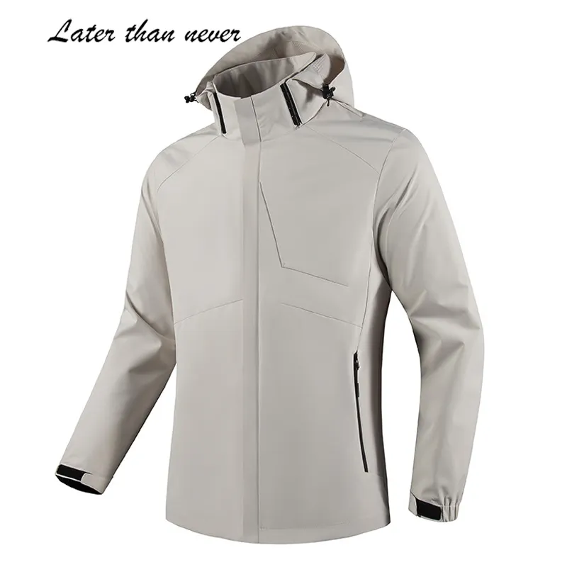 Custom Order Wholesale Trekking Outdoor Jacket Hooded Pure Color Windproof Windbreaker Jacket Autumn Thin Jackette