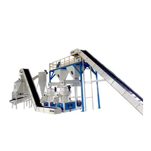 China Manufacturer Industrial 5ton Capacity Biomass Wood Waste Corn Cob Complete Pellet Mill Machine Production Line in Thailand
