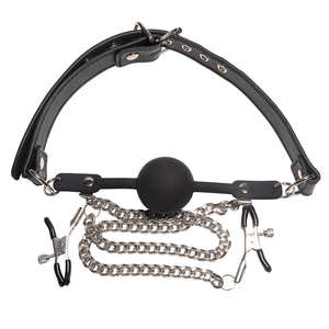 2 en 1 boca erótica mordaza bola pezón abrazaderas BDSM Bondage juguetes sexuales femeninos juegos para adultos - Product Image 4