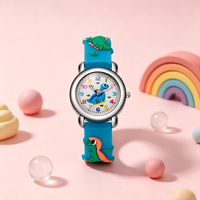 Montre éducative 3D pour garçons avec dinosaures, bracelet en silicone souple, montre pour enfants