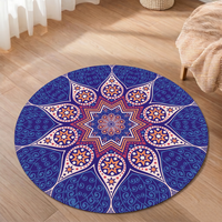 Tapis de yoga rond en suède imprimé numériquement, antidérapant, grand format, personnalisable, pour la méditation – Vente chaude