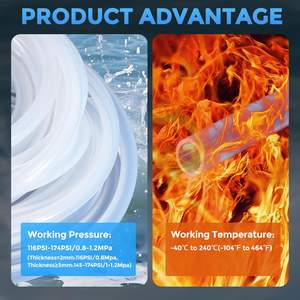 Chengda ท่อซิลิโคนเกรดอาหาร1/4 "id x <span class=keywords><strong>3</strong></span>/8" OD อุณหภูมิสูงความยาว50ft ชัดเจนสำหรับการผลิตไวน์ที่บ้านทำเบียร์ - Product Image 4