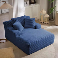 Canapé sans cadre en velours côtelé texturé, une place, emballé sous vide, avec éponge haute densité, fauteuil lounge pour salon