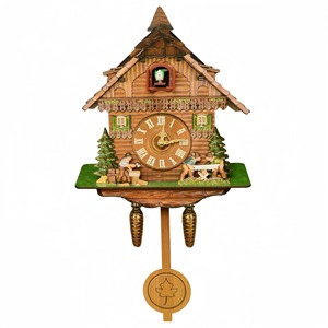 Custom Wooden <b>Pendulum</b> <b>Wall</b> <b>Clock</b> House Shape Fridge Magnet Printed Decorative <b>Clock</b> Custom Logo Room Decor - Product Image 4