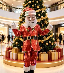 Traje de Papá Noel con Espejos y Luces LED para Discoteca, Disfraz de Mascota para Navidad, Desfiles, Fiestas, Eventos, Baile Flamenco - Product Image 4