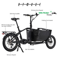Vélo cargo mini Simino en gros, fabrication OEM/ODM, vélo de fret à cadre en aluminium, 9 vitesses, frein à disque