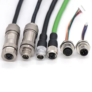 M12 Connector Straight End Elbow 3-core 4-core Industrial Manufacturer's Waterproof Circular Sensor Plug