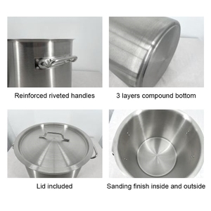 Oem Ukw kitchenwares lớn công nghiệp ráp nấu ăn chậu parini đồ nấu nướng súp thép không gỉ Chứng Khoán nồi thiết lập - Product Image 3