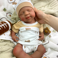 Boneka Bayi Reborn Silikon Realistis 20 inci, Lembut, Warna Gelap, untuk Terapi Emosional dan Kenyamanan, Hadiah Natal, Langsung dari Pabrik