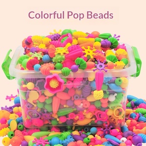 Jouets éducatifs en plastique à perles pour enfants, fabrication artisanale, pour filles, collier et <span class=keywords><strong>bracelet</strong></span> sans fil à perles Pop - Product Image 1