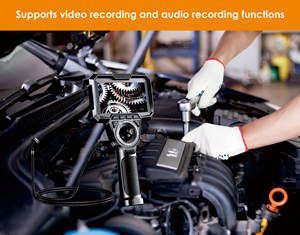 Caméra d'inspection serpent mince à 4 voies articulée à 720 ° avec tuyau semi-rigide en métal 6.2 pour l'inspection du moteur, des tuyaux et du CVC - Product Image 6