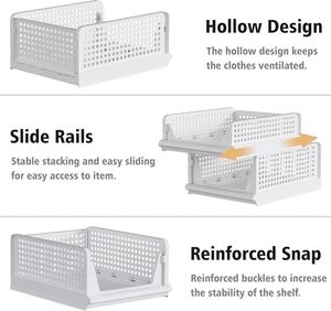 Assembly Folding PP Injection Eco-Friendly Square Clothes <b>Storage</b> Drawer Layered Partition <b>Plastic</b> <b>Shelf</b> Modern Wardrobe <b>Storage</b> - Product Image 6
