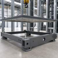 Structure tubulaire de support en acier soudé robuste avec équerres d'angle pour base de machine