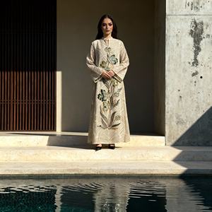 Stylish Luxury Embroidery Polyester Elegant Abaya for Muslim Women Dress Party Occasion Custom Wholesale - Product Image 2