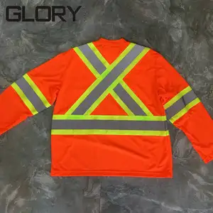 Custom Construction Work Hi Vis Reflective Safety T Shirt With Long Sleeves For Men