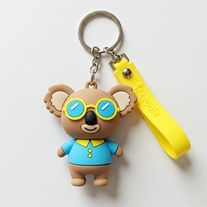 Porte-clés en caoutchouc personnalisable avec logo, motif lapin ou ours mignon, breloque animale, pendentif de voiture, vente en gros - Product Image 5