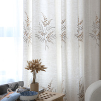 Innermor Personnalisable Moderne Décor Brodé Faux Linge Rideaux Chambre Maison Drapé pour Salon Fenêtre
