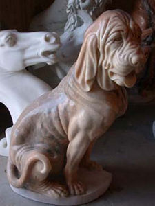 Personalizado al aire libre decorativo <span class=keywords><strong>de</strong></span> tamaño real nublado Rosa mármol perro escultura en Stock - Product Image 6