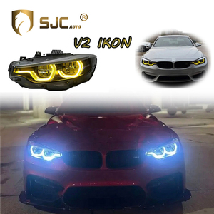 Fari Anteriori SJC Auto V2 IKON per <span class=keywords><strong>BMW</strong></span> <span class=keywords><strong>Serie</strong></span> 4 F32 F36 F80 F82 Lampade Bicolore 13-20 Modificate con Interruttore DRL LED Giallo/Bianco - Product Image 1