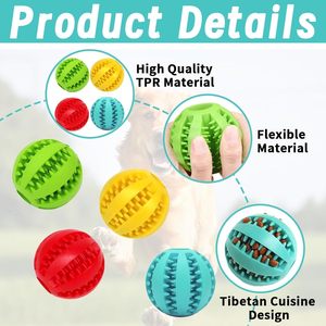 Jouets interactifs pour chiens, jouets en caoutchouc pour animaux de compagnie, balle magique roulante pour nettoyer les dents, jouet à mâcher pour chien à libération lente - Product Image 3