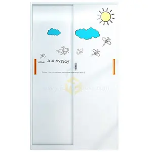 Bedroom Printing Cabinet Almirah Painted Armoire Steel Sliding Door Printed Wardrobe Closet