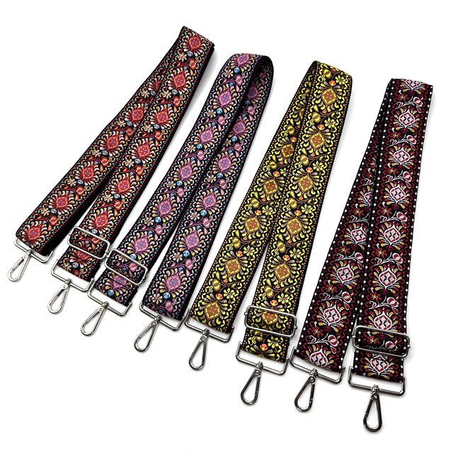Hot Selling Canvas Jacquard Pattern Crossbody Strap Thick Fabric Wide Adjustable  Comfortable Shoulder Strap