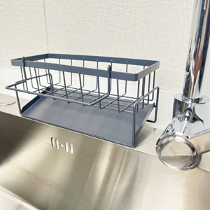 Organizer da <span class=keywords><strong>cucina</strong></span> in <span class=keywords><strong>acciaio</strong></span> al carbonio scolapiatti supporto vassoio con Design lavello tipo di installazione facile in piedi per porta attrezzi - Product Image 5